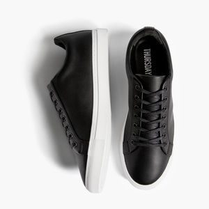THURSDAY boot company Women's Premier Low Top black leather shoe lace up SIZE 8
